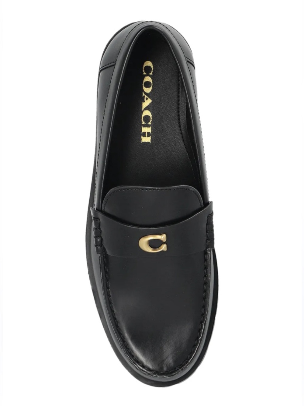 COACH Jocelyn Loafers in Black and gold in size 9
